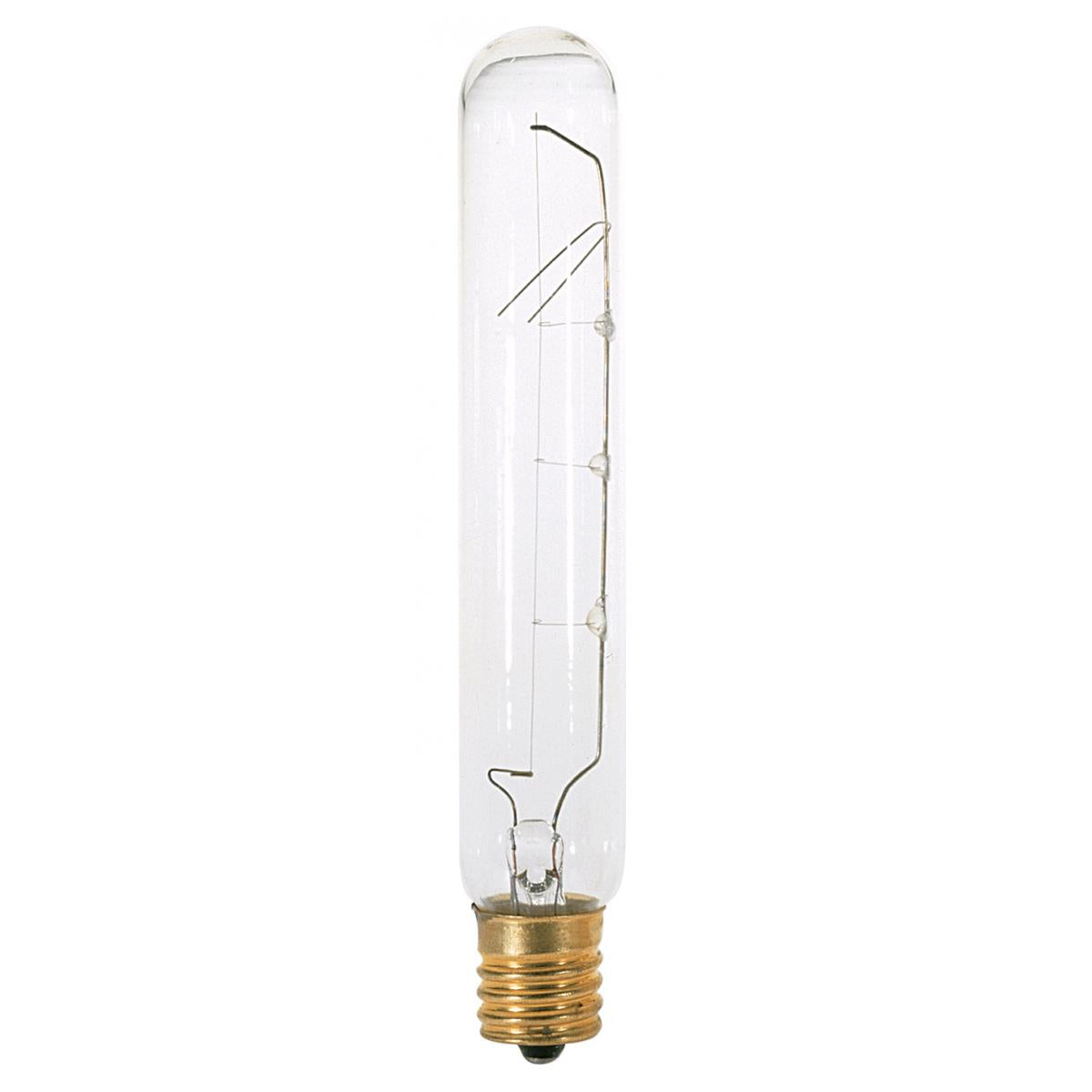 image of 40 Watt T6 1/2 Incandescent - Clear - 1500 Average rated hours - 350 Lumens - Intermediate base - 130 Volt - Carded