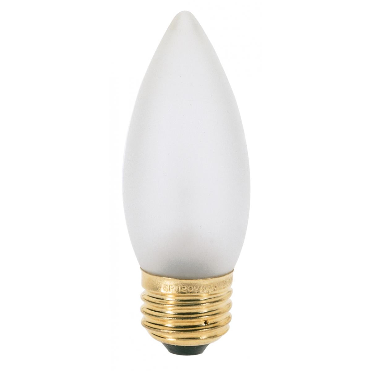 image of 25 Watt B11 Incandescent - Frost - 1500 Average rated hours - 200 Lumens - Medium base - 120 Volt - 2-Card