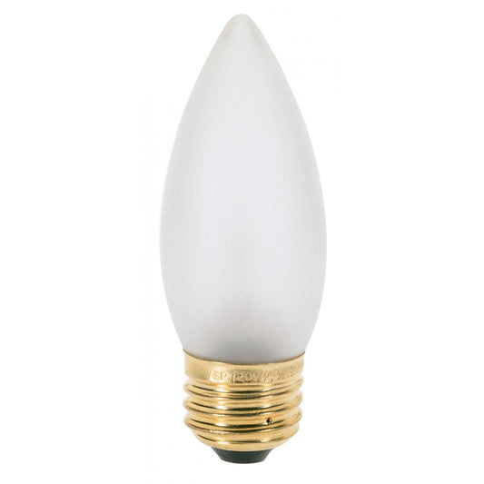 25 Watt B11 Incandescent - Frost - 1500 Average rated hours - 200 Lumens - Medium base - 120 Volt - 2-Card