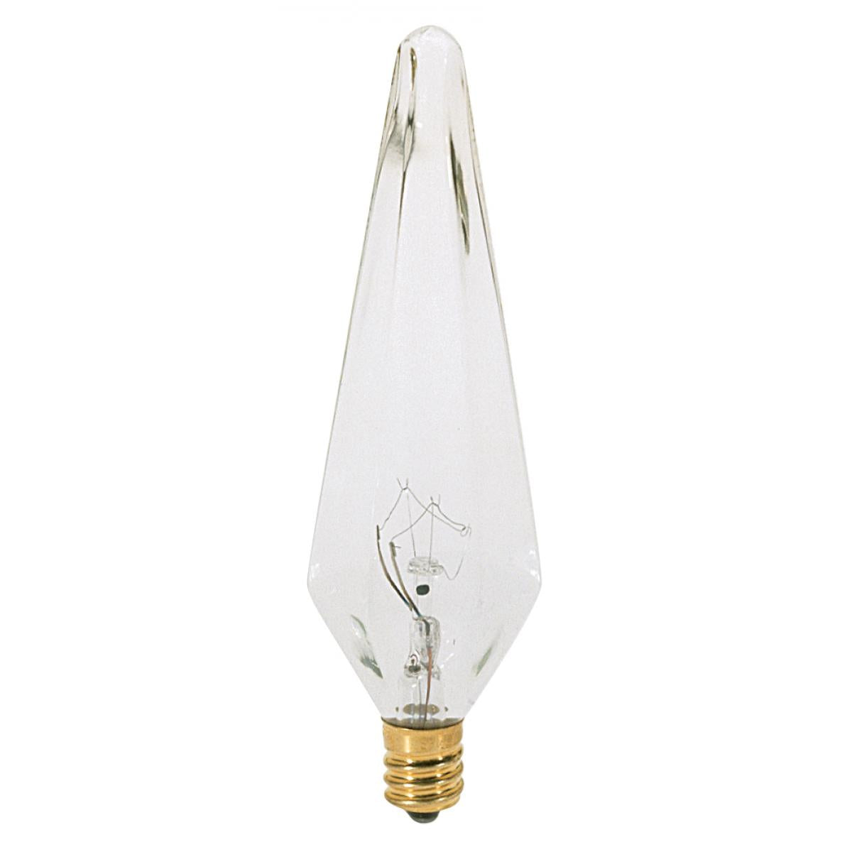 image of 25 Watt HX10.5 Incandescent - Clear - 1500 Average rated hours - 175 Lumens - Candelabra base - 120 Volt - 2-Card