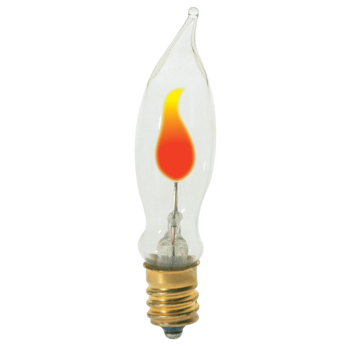 image of 3 Watt CA5 1/3 Incandescent - Clear - 1000 Average rated hours - Candelabra base - 120 Volt - Carded