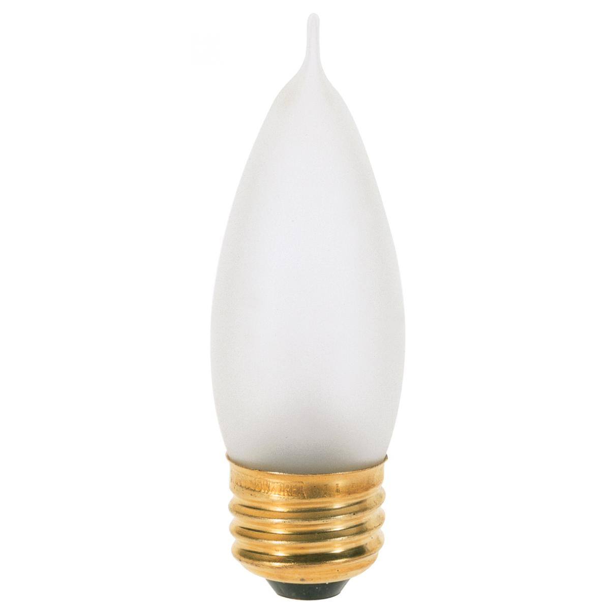 image of 25 Watt CA10 Incandescent - Frost - 1500 Average rated hours - 200 Lumens - Medium base - 120 Volt - 2-Card