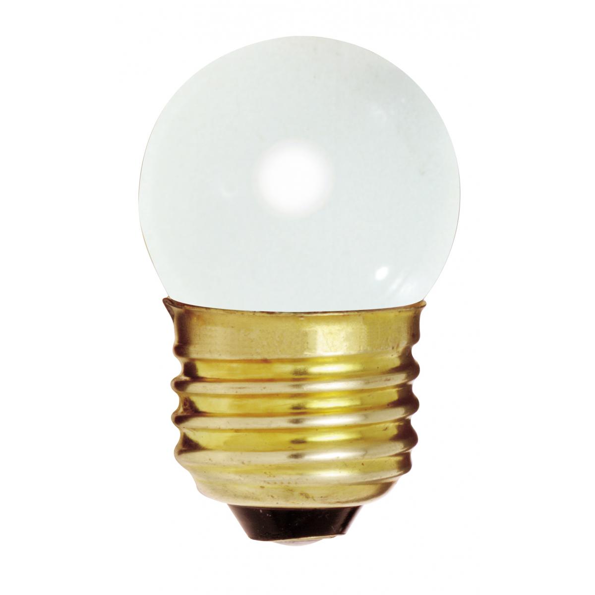 image of 7.5 Watt S11 Incandescent - Gloss White - 2500 Average rated hours - 20 Lumens - Medium base - 120 Volt - Carded