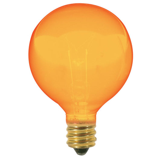 10 Watt G12 1/2 Incandescent - Transparent Amber - 1500 Average rated hours - Candelabra base - 120 Volt