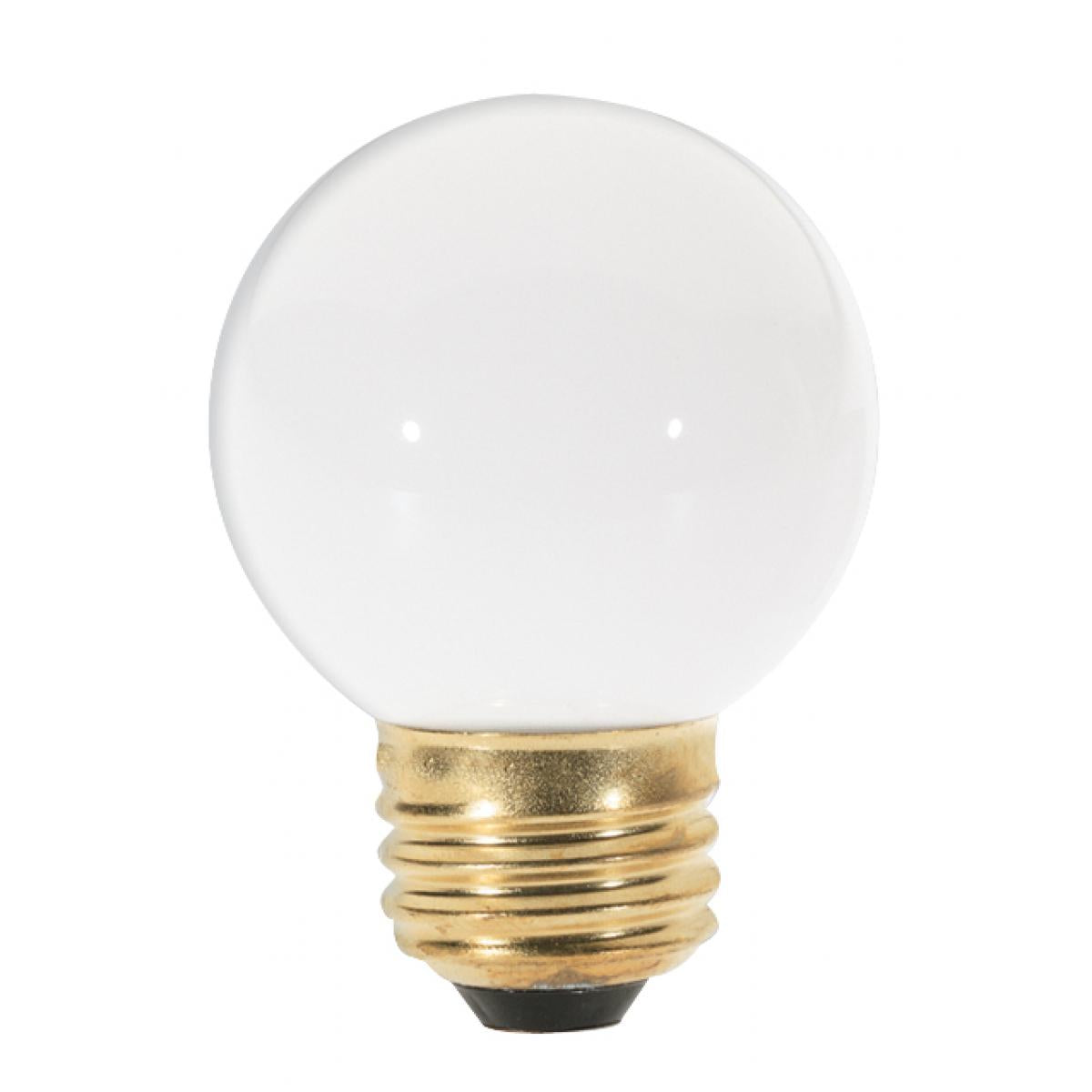 image of 25 Watt G16 1/2 Incandescent - Gloss White - 1500 Average rated hours - 180 Lumens - Medium base - 120 Volt