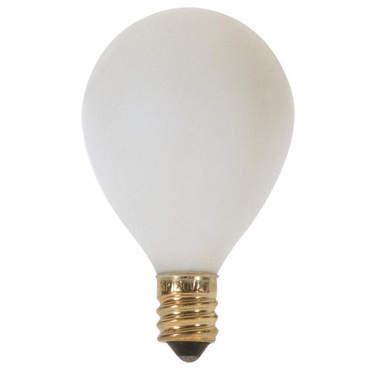 25 Watt G12 1/2 Pear Incandescent - Satin White - 1500 Average rated hours - 180 Lumens - Candelabra base - 120 Volt