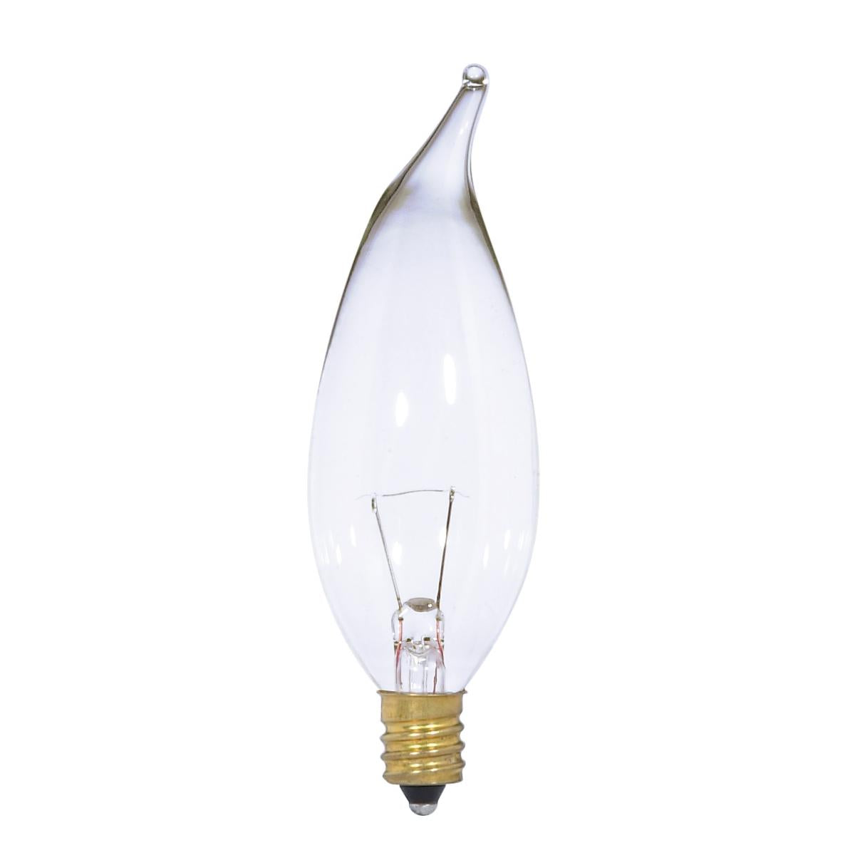 image of 7 Watt CA10 Incandescent - Clear - 1500 Average rated hours - 65 Lumens - Candelabra base - 12 Volt