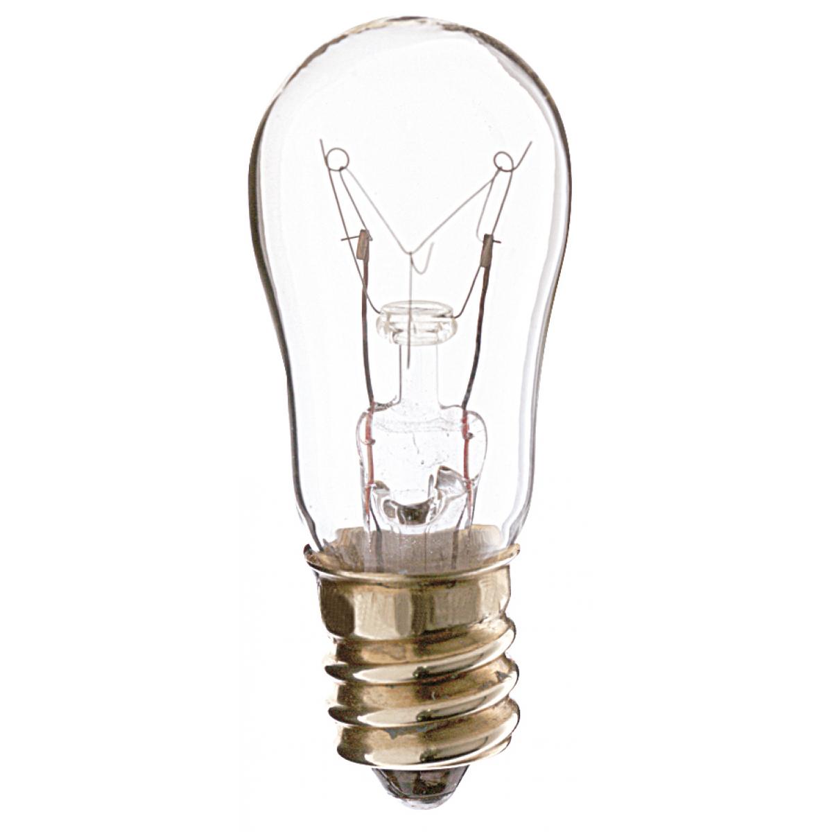 image of 6 Watt S6 Incandescent - Clear - 2500 Average rated hours - 30 Lumens - Candelabra base - 130 Volt
