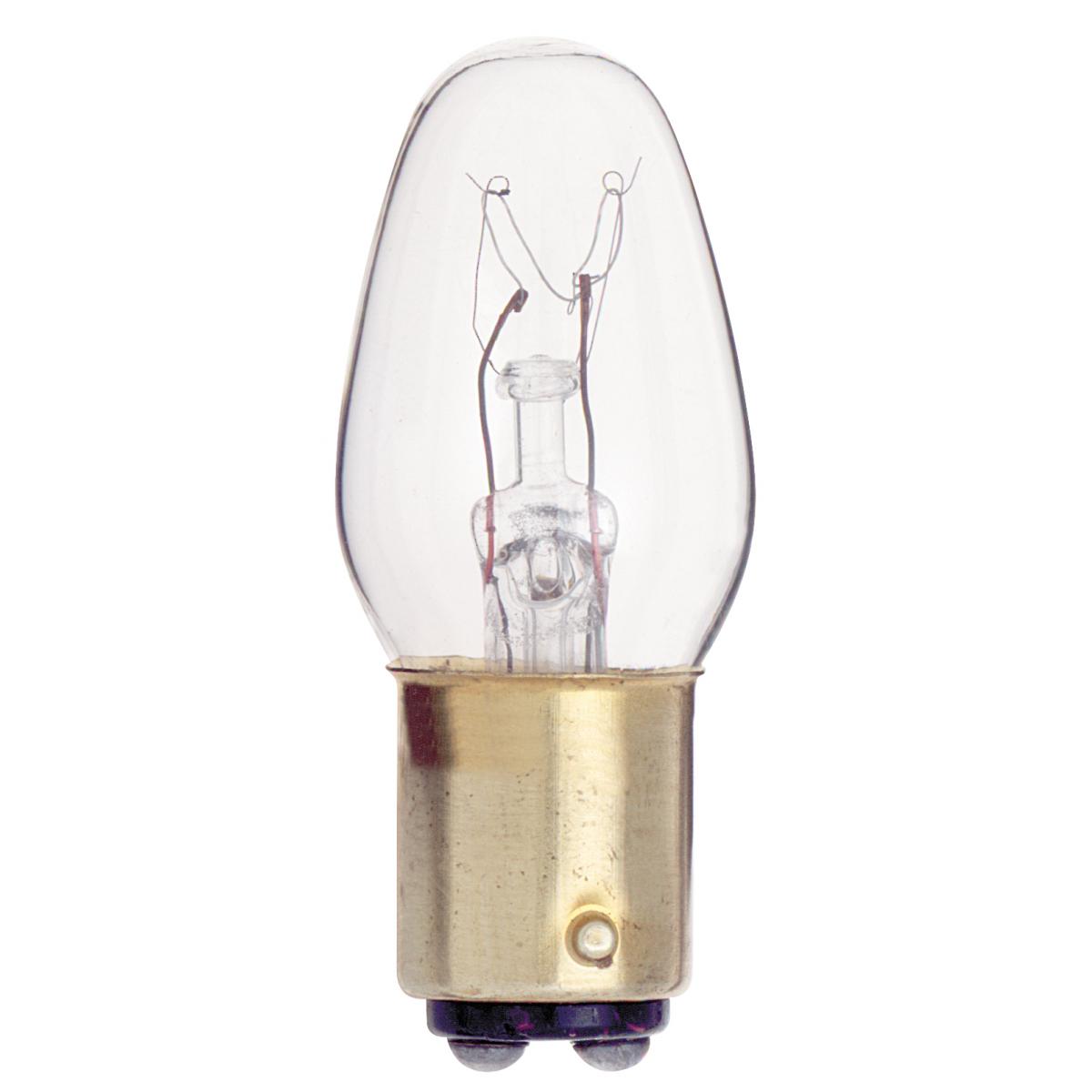 image of 10 Watt C7 Incandescent - Clear - 2500 Average rated hours - 60 Lumens - DC Bay base - 130 Volt
