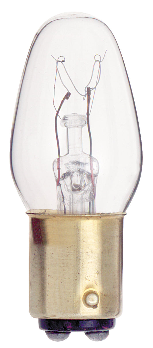 image of 10 Watt C7 Incandescent - Clear - 2500 Average rated hours - 60 Lumens - DC Bay base - 130 Volt