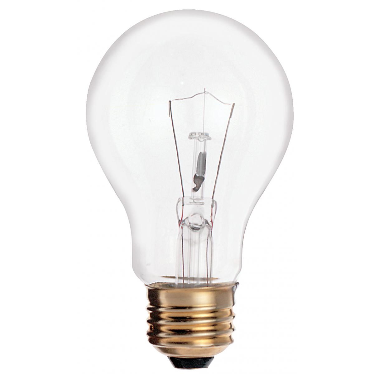 image of 25 Watt A19 Incandescent - Clear - 2500 Average rated hours - 170 Lumens - Medium base - 130 Volt - 2/Pack