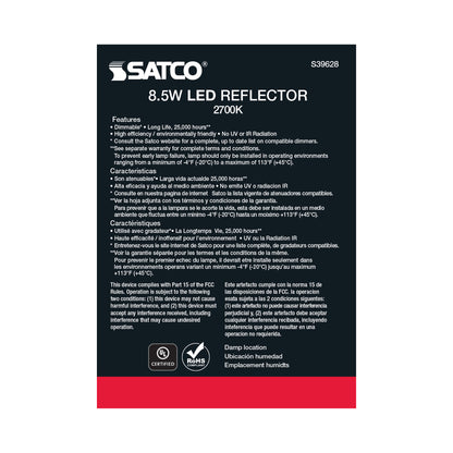 image of 8.5 Watt - BR30 LED - 2700K - 80 CRI - Medium Base - 120 Volts - Dimmable - 48-pack