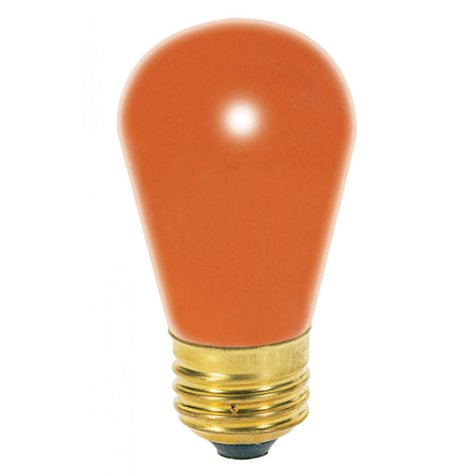 11 Watt S14 Incandescent - Ceramic Orange - 2500 Average rated hours - Medium base - 130 Volt - 4-Pack