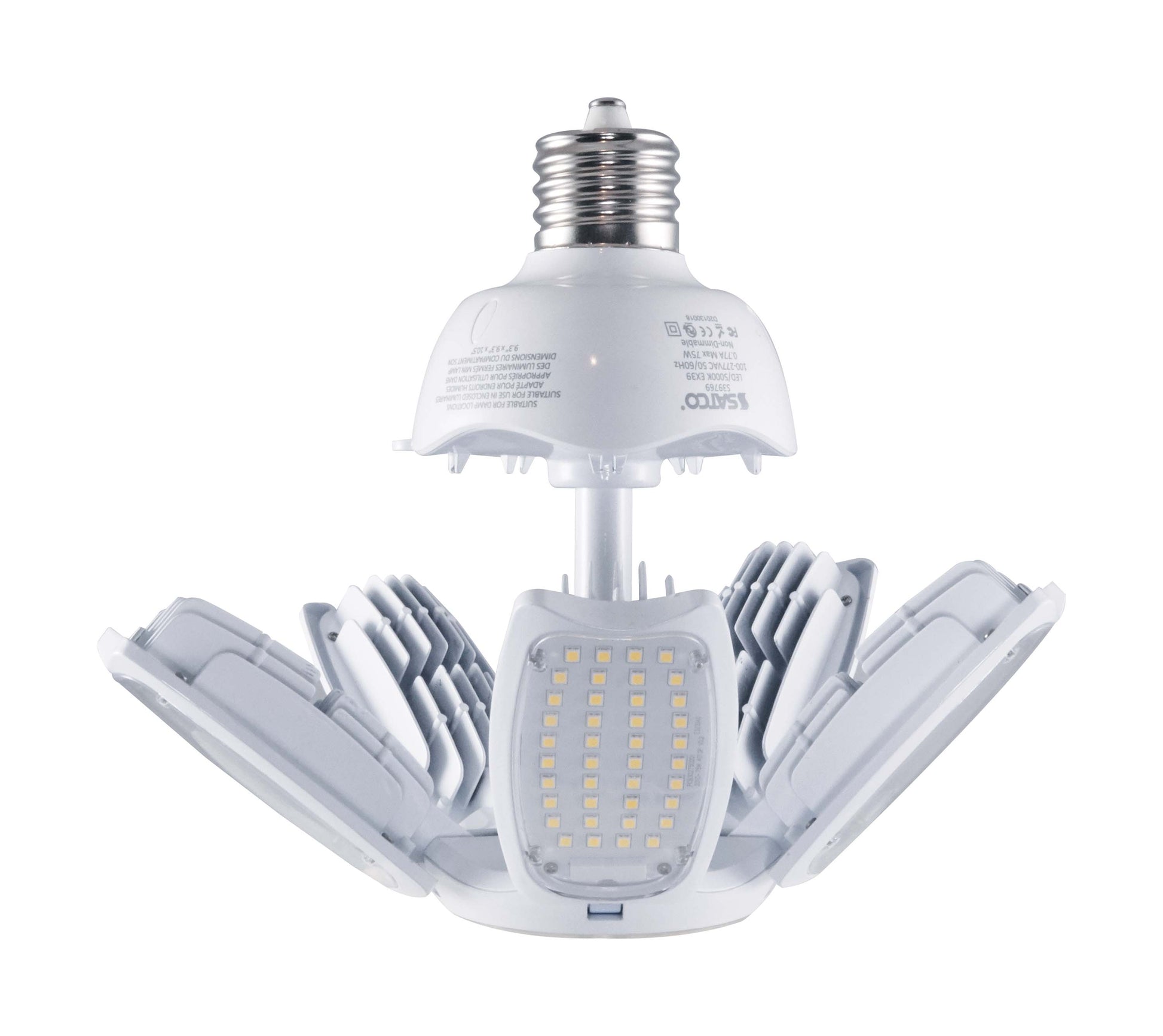 image of 60 Watt LED HID Replacement - 2700K - Mogul extended base - Adjustable Beam Angle - Type B Ballast Bypass -100-277 Volt