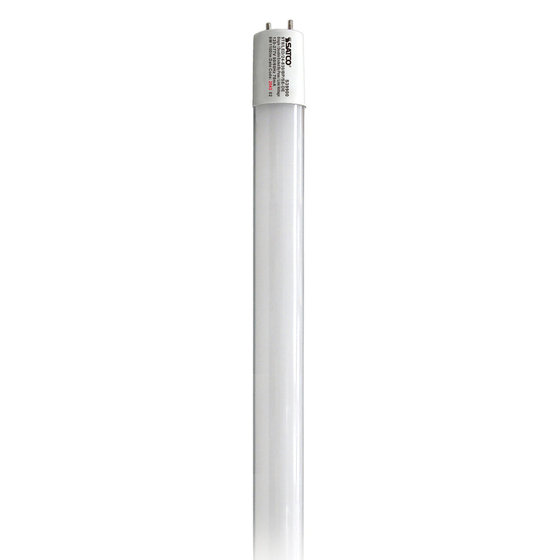 image of 9 Watt T8 LED - 2Ft - 3000K - Medium Bi Pin base - 50000 Average rated hours - 1100 Lumens - Type B - Ballast Bypass - Single or Double Ended Wiring
