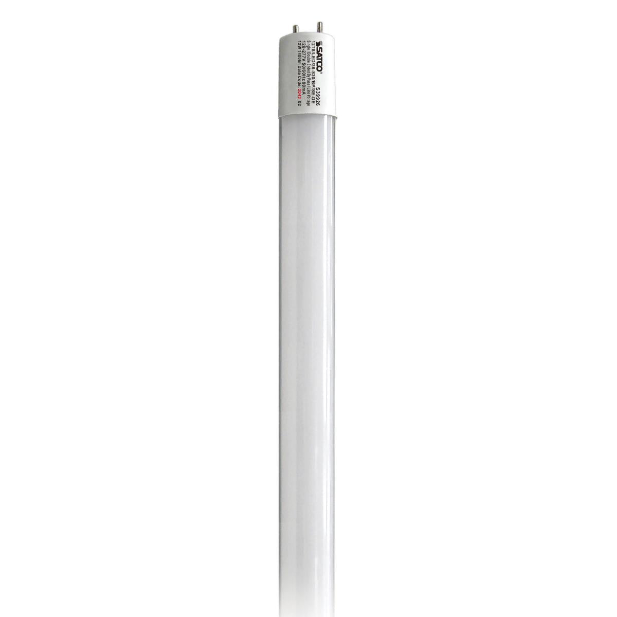 image of 12 Watt T8 LED - 3Ft - 3000K - Medium Bi Pin base - 50000 Average rated hours - 1400 Lumens - Type B - Ballast Bypass - Single or Double Ended Wiring