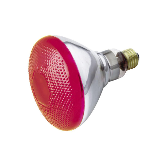 100 Watt BR38 Incandescent - Red - 2000 Average rated hours - Medium base - 120 Volt