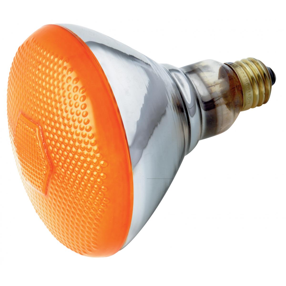 image of 100 Watt BR38 Incandescent - Amber - 2000 Average rated hours - Medium base - 120 Volt
