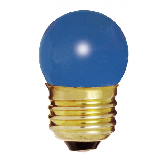 7.5 Watt S11 Incandescent - Ceramic Blue - 2500 Average rated hours - Medium base - 120 Volt - Carded