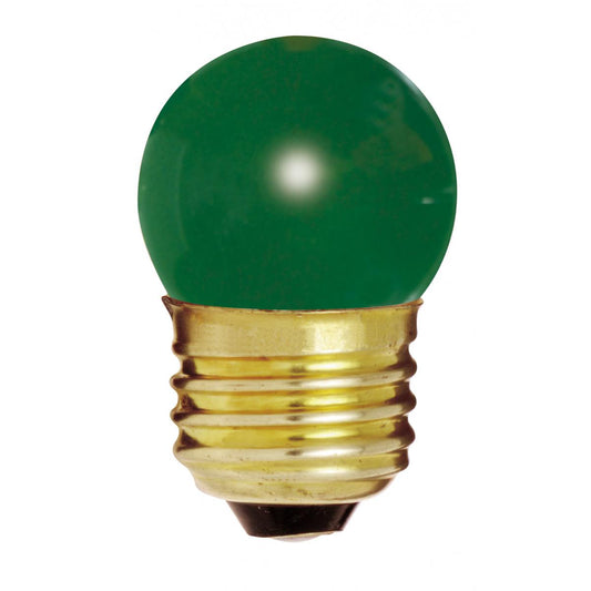 7.5 Watt S11 Incandescent - Ceramic Green - 2500 Average rated hours - Medium base - 120 Volt - Carded