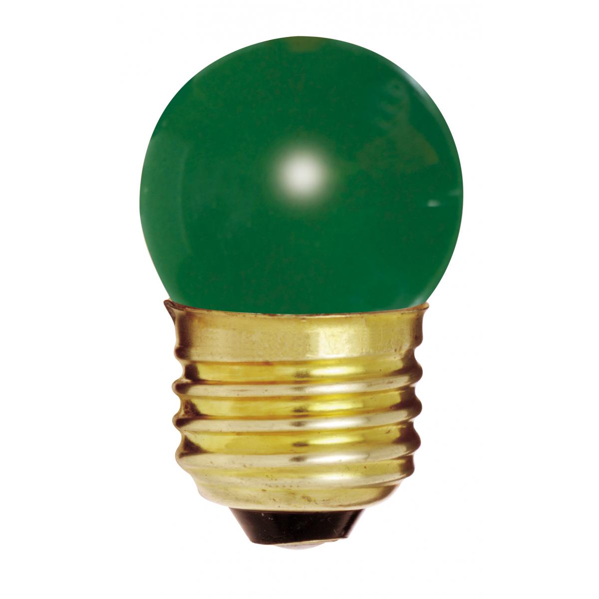 image of 7.5 Watt S11 Incandescent - Ceramic Green - 2500 Average rated hours - Medium base - 120 Volt - Carded