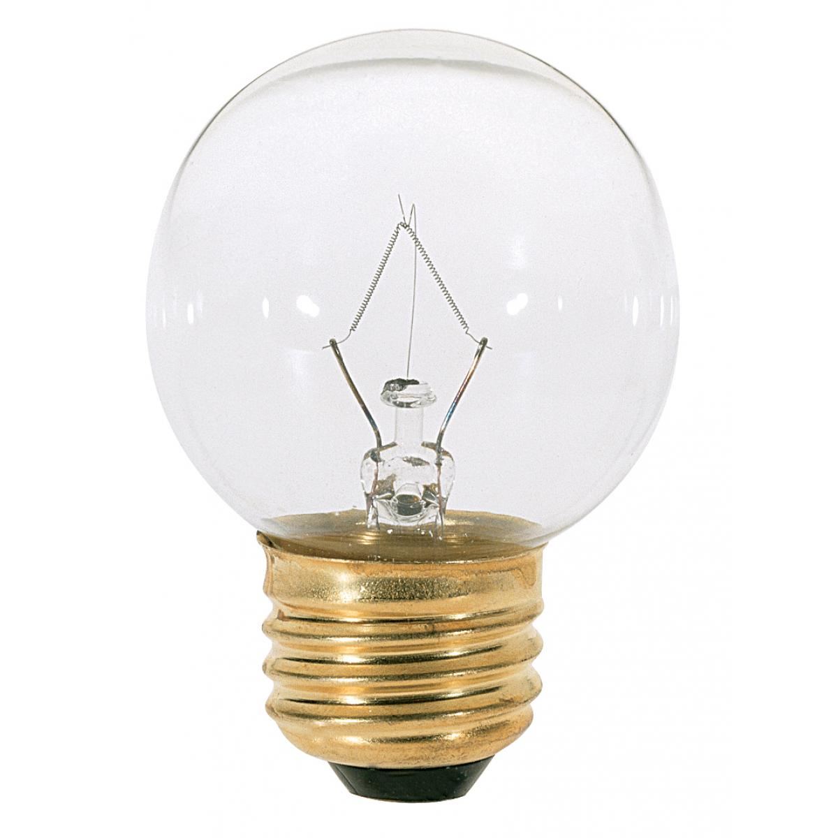 image of 25 Watt G16 1/2 Incandescent - Clear - 1500 Average rated hours - 220 Lumens - Medium base - 120 Volt - Carded
