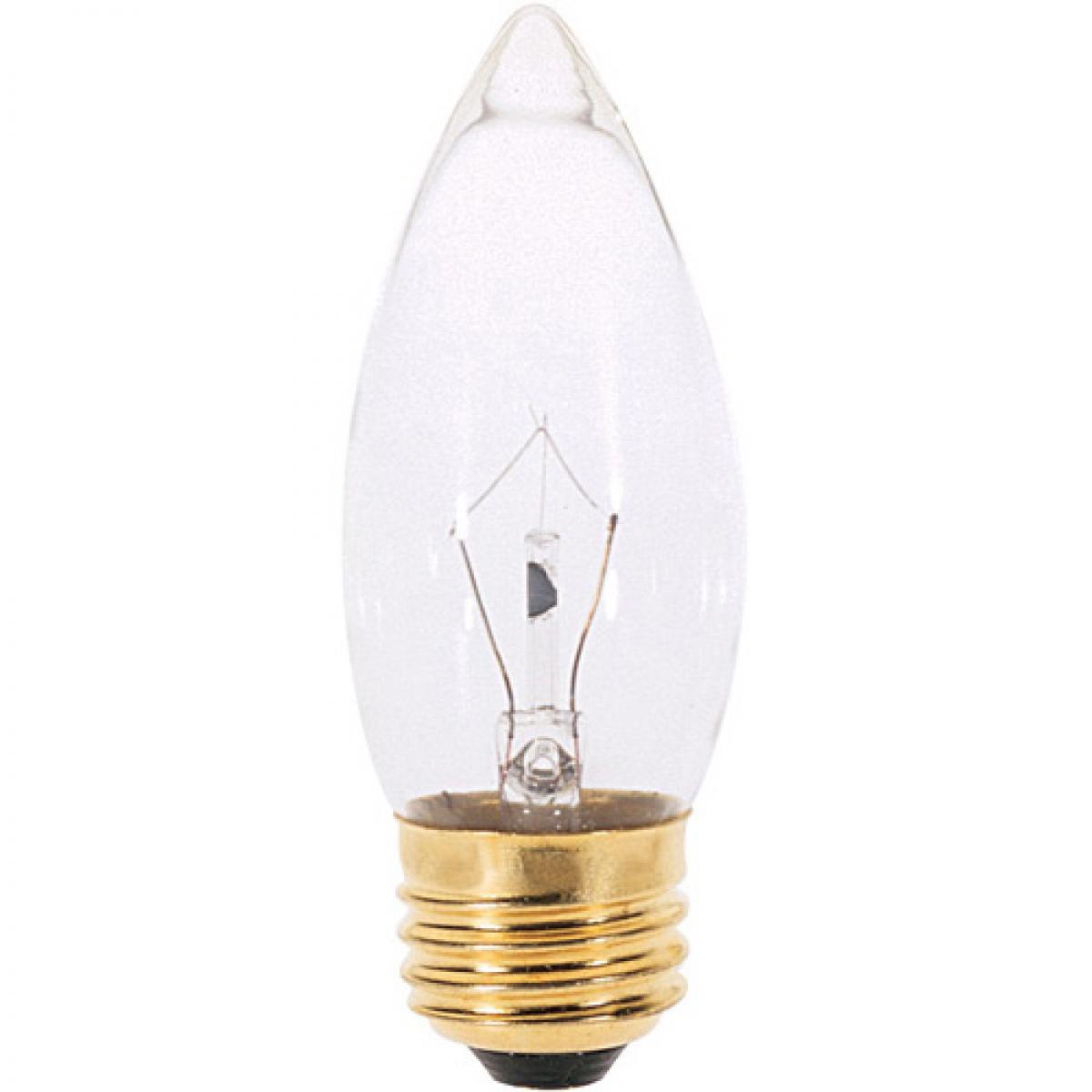image of 40 Watt B10 Incandescent - Clear - 2000 Average rated hours - 300 Lumens - Medium base - 120 Volt - 2-Card