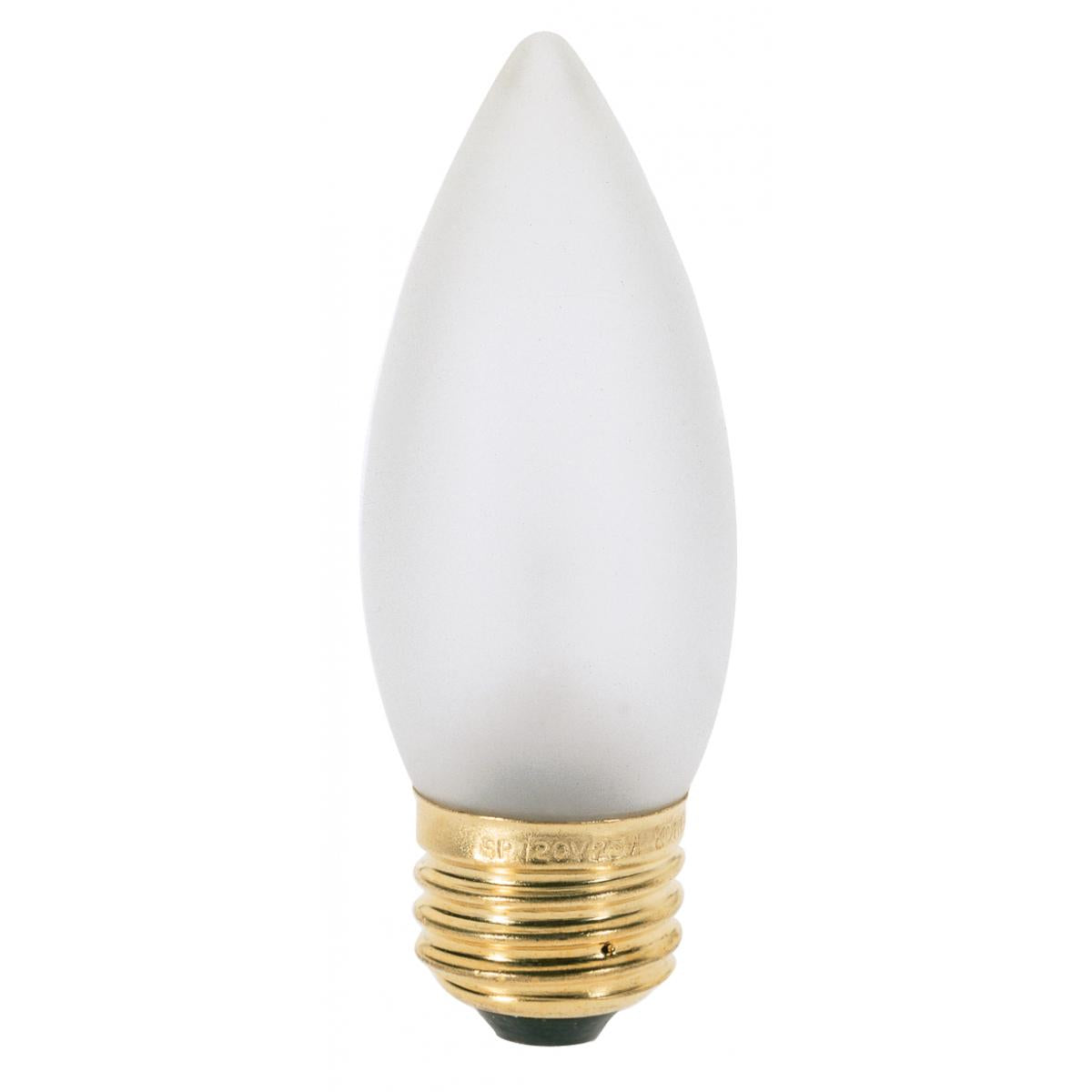image of 40 Watt B10 Incandescent - Frost - 2000 Average rated hours - 300 Lumens - Medium base - 120 Volt - 2-Card