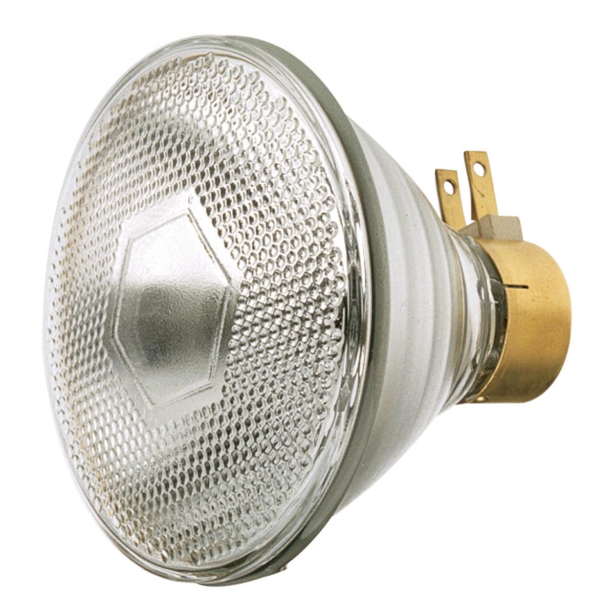 image of 120 Watt PAR38 Incandescent - Clear - 2000 Average rated hours - 1740 Lumens - Side Prong base - 120 Volt