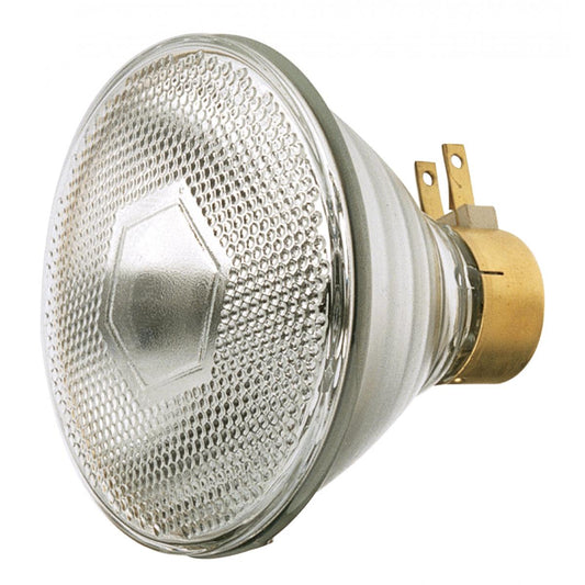 image of 120 Watt PAR38 Incandescent - Clear - 2000 Average rated hours - 1740 Lumens - Side Prong base - 120 Volt