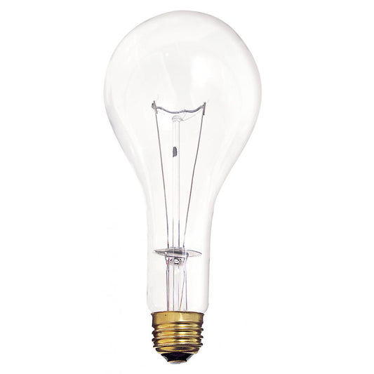 300 Watt PS25 Incandescent - Clear - 5000 Average rated hours - 3600 Lumens - Medium base - 130 Volt
