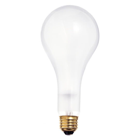 300 Watt PS25 Incandescent - Frost - 5000 Average rated hours - 3600 Lumens - Medium base - 130 Volt