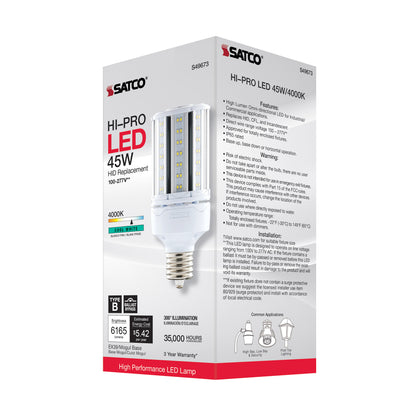 image of 45 Watt LED HID Replacement - 4000K - Extended Mogul base - Type B Ballast Bypass - Economy Hi-Pro