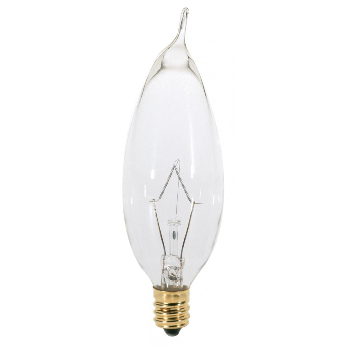 image of 7.5 Watt C9 1/2 Incandescent - Clear - 3000 Average rated hours - 37 Lumens - Candelabra base - 120 Volt
