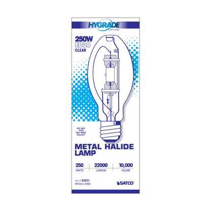 image of 250 Watt - Metal Halide HID - Mogul base - ED28 - Clear - 65 CRI - 4000K