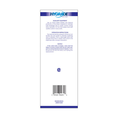 image of 250 Watt - Metal Halide HID - Mogul base - ED28 - Clear - 65 CRI - 4000K
