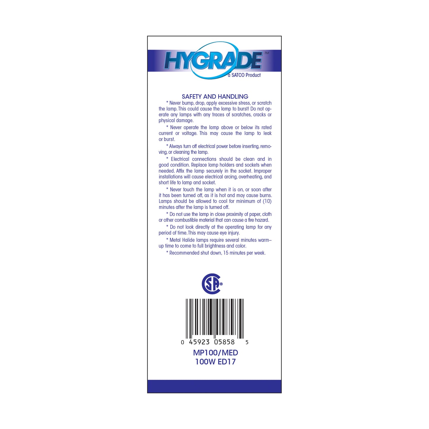 image of 100 Watt - Metal Halide HID - Medium base - ED17 - Clear - 65 CRI - 4000K