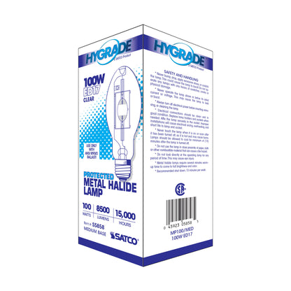 image of 100 Watt - Metal Halide HID - Medium base - ED17 - Clear - 65 CRI - 4000K