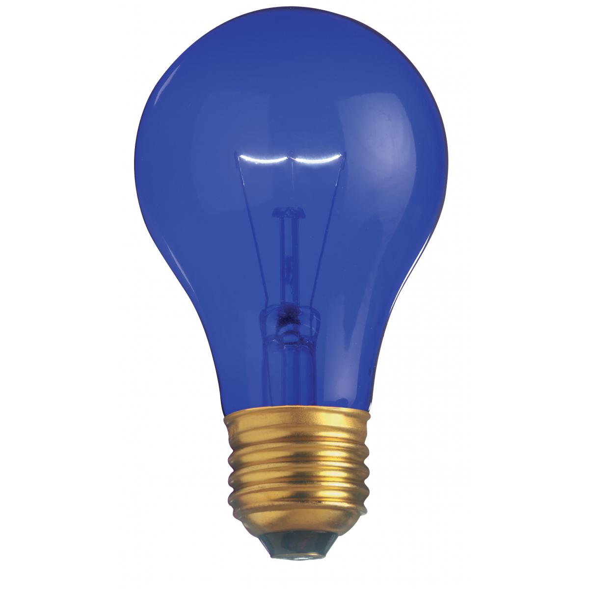 image of 25 Watt A19 Incandescent - Transparent Blue - 2000 Average rated hours - Medium base - 130 Volt