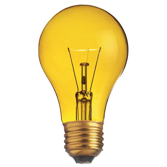25 Watt A19 Incandescent - Transparent Yellow - 2000 Average rated hours - Medium base - 130 Volt