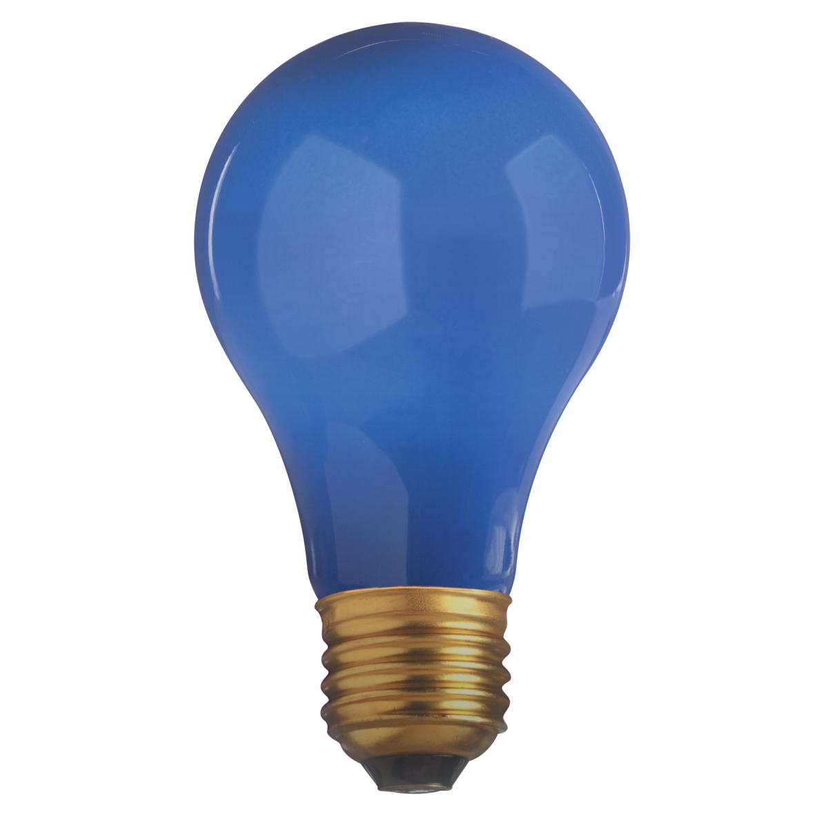 image of 25 Watt A19 Incandescent - Ceramic Blue - 1000 Average rated hours - 80 Lumens - Medium base - 130 Volt