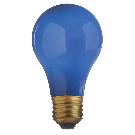 image of 25 Watt A19 Incandescent - Ceramic Blue - 1000 Average rated hours - 80 Lumens - Medium base - 130 Volt
