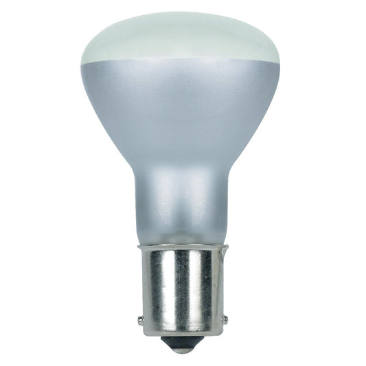 image of 20.2 Watt miniature - R12 - 300 Average rated hours - Bayonet Single Contact Base - Frosted - 28 Volt