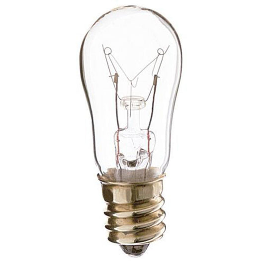 12 Watt S6 Incandescent - Clear - 1500 Average rated hours - 30 Lumens - Candelabra base - 250 Volt