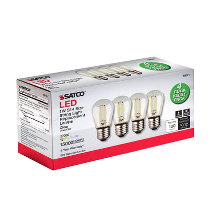 image of S14 LED String Light Replacement Bulb - 2700K - 120 Volt - Replacement 4-pack