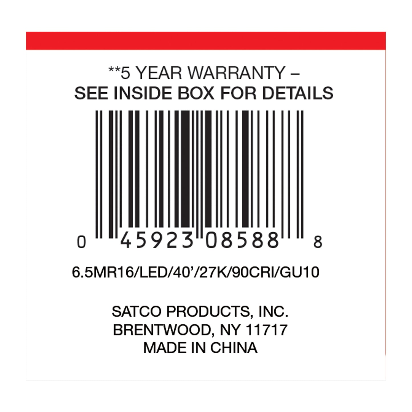 image of 6.5 Watt - LED MR16 - 2700K - 40 deg. Beam Angle - GU10 base - 120 Volt