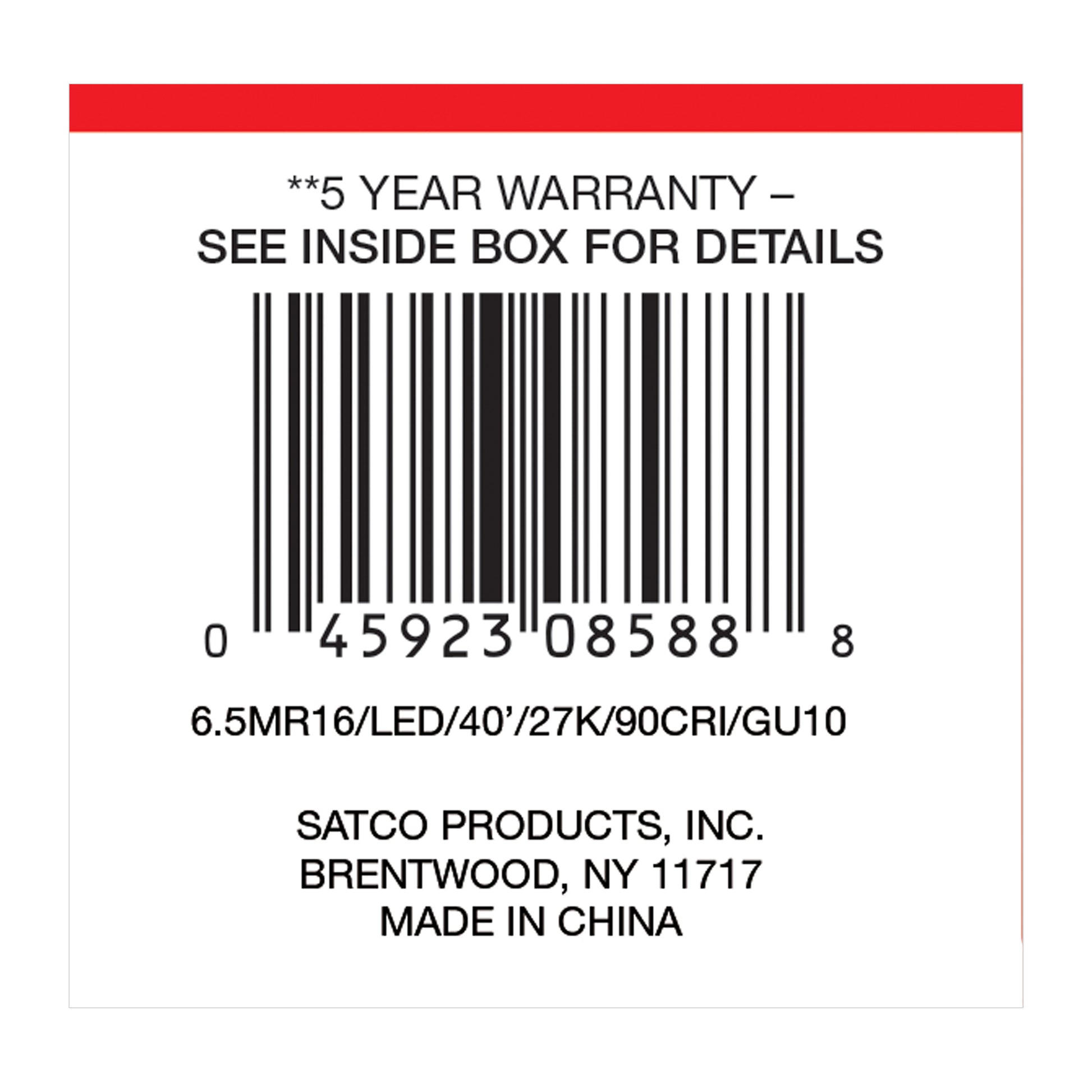 image of 6.5 Watt - LED MR16 - 2700K - 40 deg. Beam Angle - GU10 base - 120 Volt