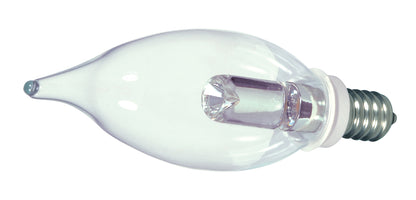 image of 1 Watt LED - CA8 - Clear - 2700K - Candelabra base - 120 Volt - Carded