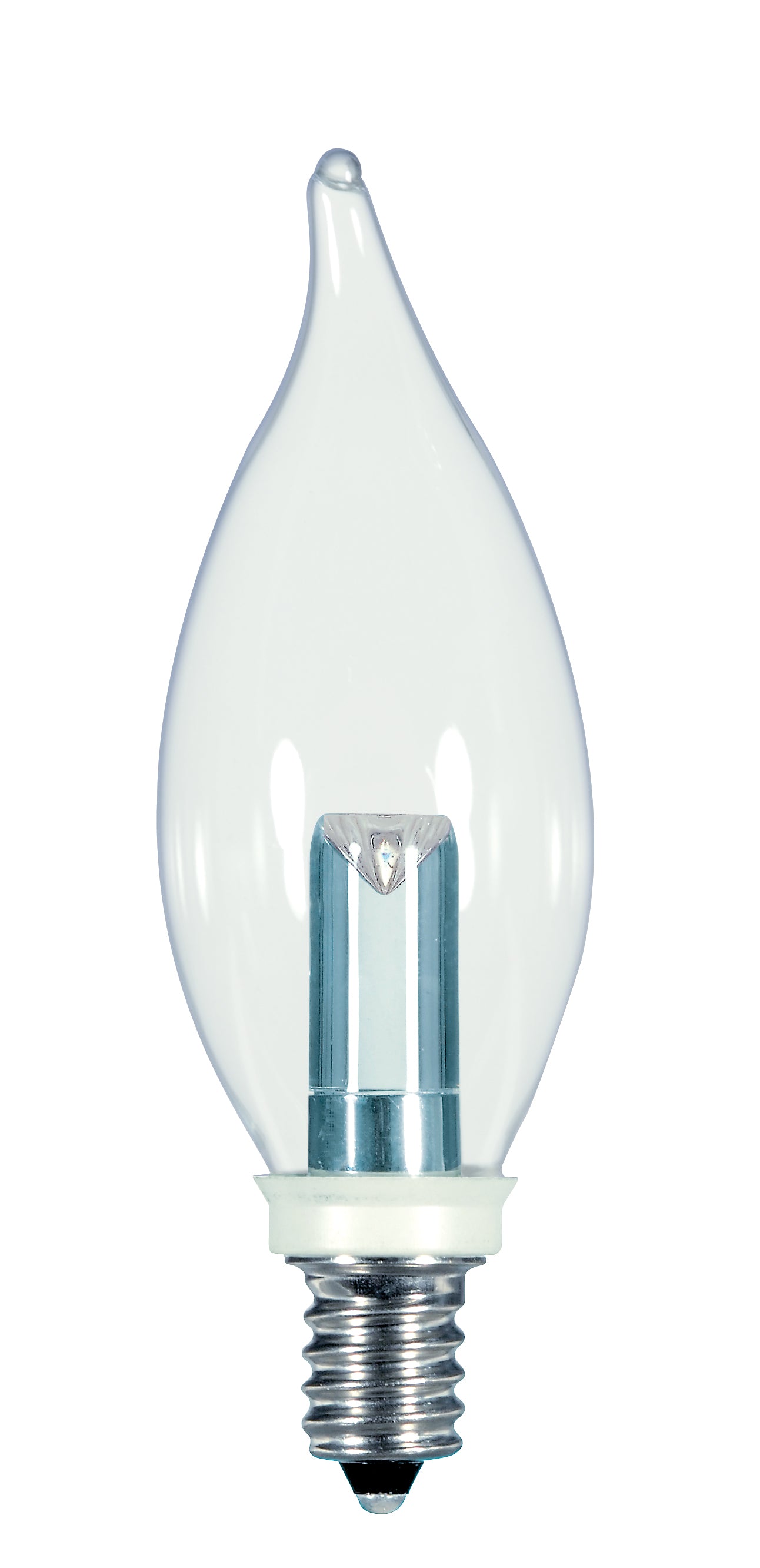 image of 1 Watt LED - CA8 - Clear - 2700K - Candelabra base - 120 Volt - Carded