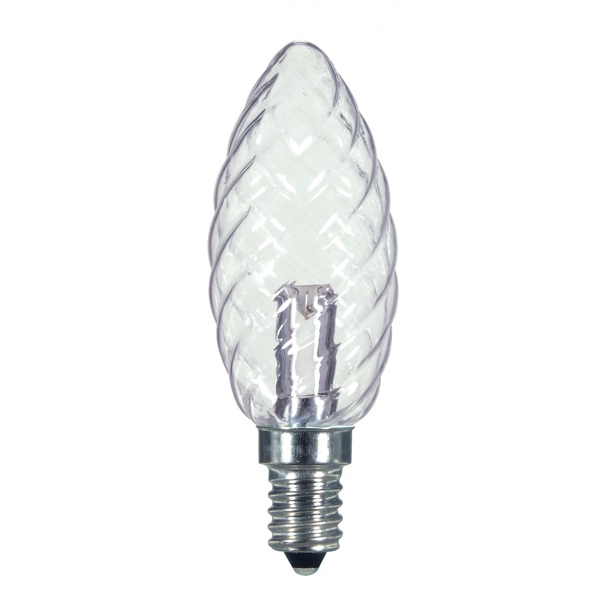 image of 1 Watt LED - BA9 1/2 - Clear - 2700K - Candelabra base - 120 Volt - Carded